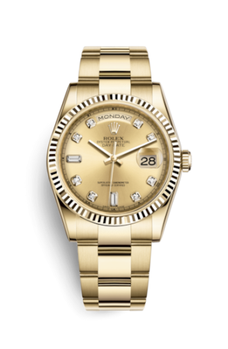 Day-Date 36 Yellow Gold Fluted / Oyster / Champagne Diamond