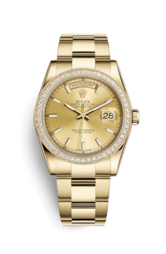 Day-Date 36 Yellow Gold Diamonds / Oyster / Champagne