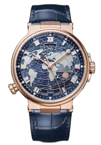 Marine Hora Mundi 5557 Rose Gold / Blue / Alligator