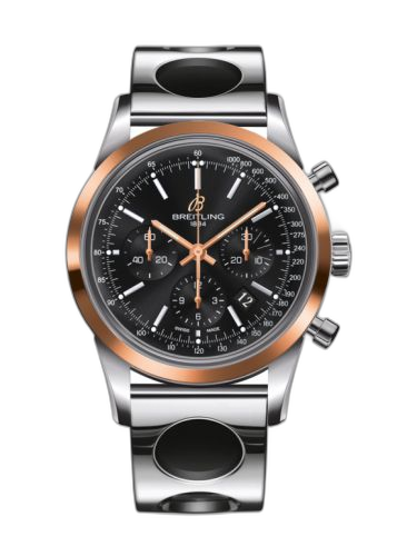 Transocean Chronograph Stainless Steel Red Gold / Black / Air Racer