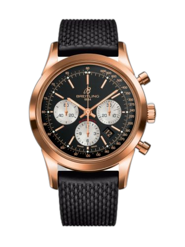 Transocean Chronograph Red Gold / Reverse Panda / Rubber Aero Classic