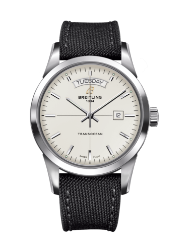 Transocean Day & Date Stainless Steel / Silver / Military / Pin