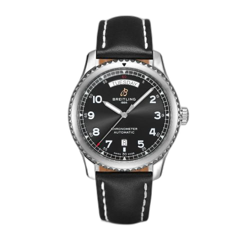 Navitimer 8 Automatic Day & Date 41 Stainless Steel / Black / Black Calf / Pin