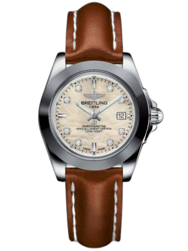 Galactic 32 Sleek Edition Stainless Steel / Pearl Diamond / Calf