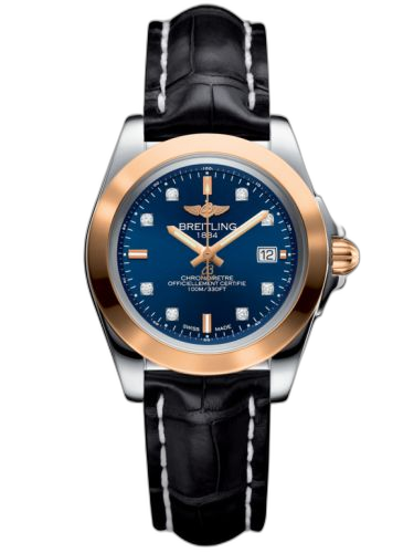 Galactic 32 Sleek Edition Stainless Steel / Rose Gold / Horizon Blue Diamond / Croco