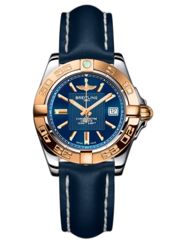 Galactic 32 Stainless Steel / Rose Gold / Metallica Blue / Calf