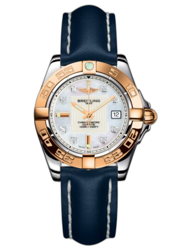 Galactic 32 Stainless Steel / Rose Gold / Pearl Diamond / Calf