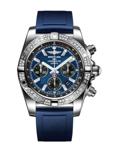Chronomat 44 Stainless Steel / Diamond / Blackeye Blue / Rubber