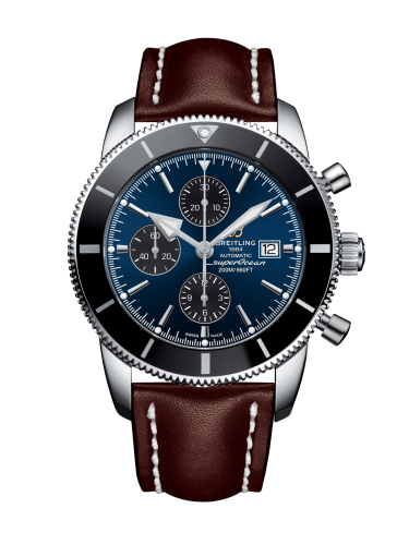 Superocean Heritage II 46 Chronograph Stainless Steel / Black / Blue / Calf / Pin