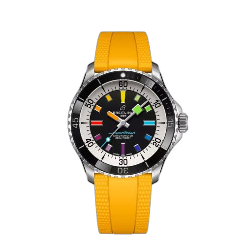 SuperOcean Automatic 42 Stainless Steel / Black - Rainbow / Rubber