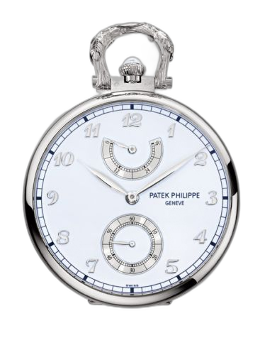 Pocket Watch Lepine Power Reserve White Gold / Winter Owl