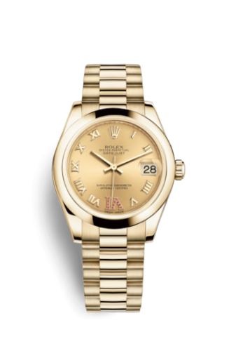 Datejust 31 Yellow Gold Domed / President / Champagne Roman