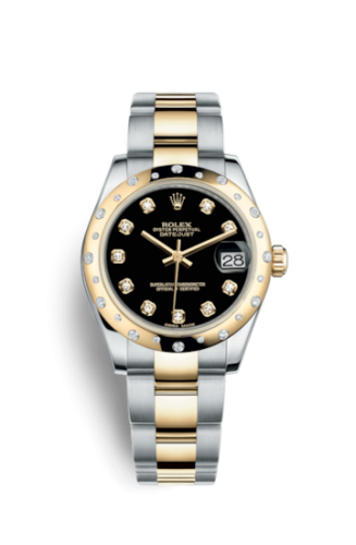 Datejust 31 Rolesor Yellow Domed Diamond / Oyster / Black Diamond
