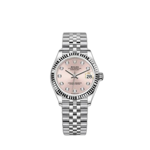 Datejust 31 Stainless Steel Fluted / Jubilee / Pink - Diamond
