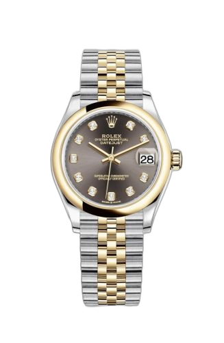 Datejust 31 Stainless Steel / Yellow Gold / Domed / Grey - Diamond / Jubilee