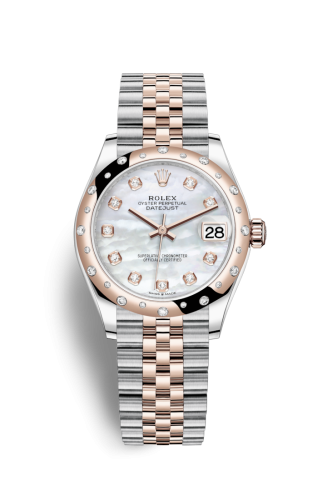 Datejust 31 Stainless Steel/ Rose Gold / Domed - Diamond / MOP / Jubilee