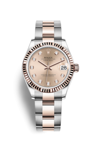 Datejust 31 Stainless Steel/ Rose Gold / Fluted / Rose - Diamond / Oyster