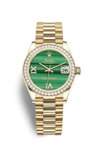 Datejust 31 Yellow Gold / Diamond / Malachite / President