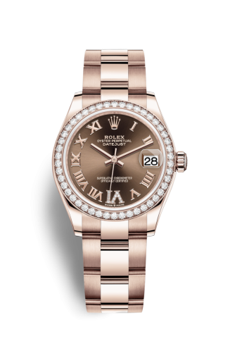 Datejust 31 Rose Gold / Diamond / Chocolate - Roman / Oyster