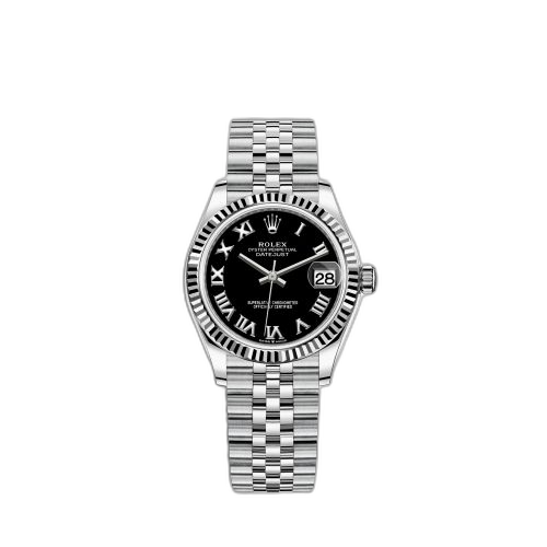Datejust 31 Stainless Steel Fluted / Jubilee / Black - Roman