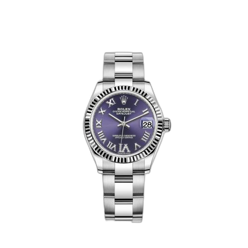 Datejust 31 Stainless Steel Fluted / Oyster / Aubergine - Roman