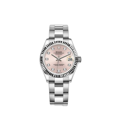 Datejust 31 Stainless Steel Fluted / Oyster / Pink - Diamond