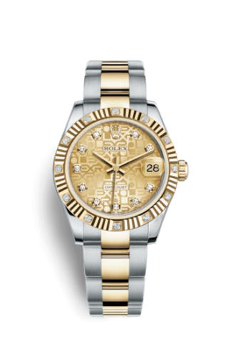 Datejust 31 Rolesor Yellow Fluted Diamond / Oyster / Champagne Computer