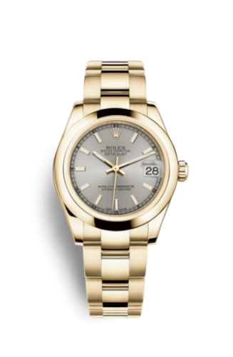 Datejust 31 Yellow Gold Domed / Oyster / Silver