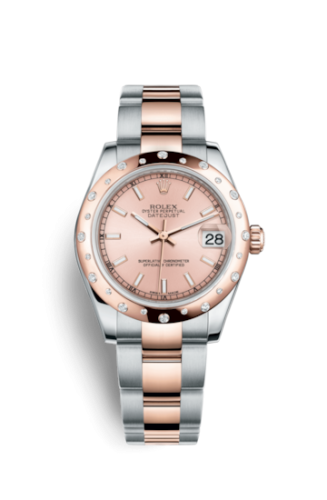 Datejust 31 Rolesor Everose Domed Diamond / Oyster / Pink