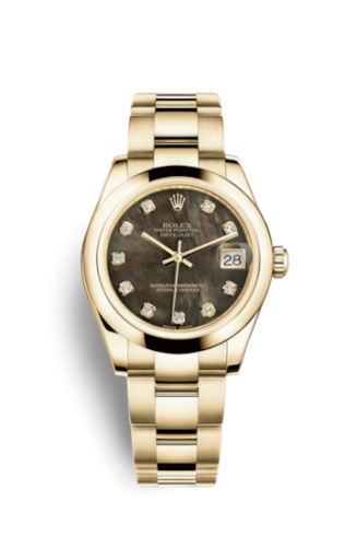 Datejust 31 Yellow Gold Domed / Oyster / Black MOP
