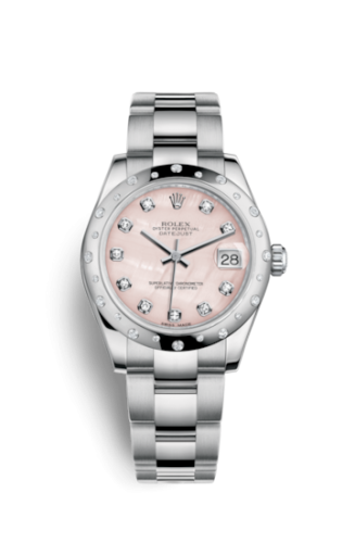 Datejust 31 Stainless Steel Domed Diamond / Oyster / Pink MOP