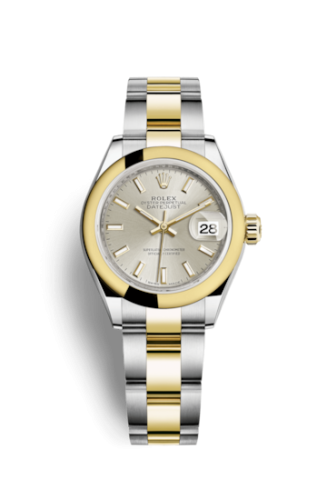 Lady-Datejust 28 Rolesor Yellow Domed / Oyster / Silver