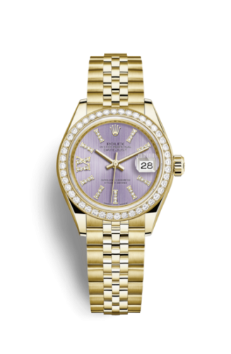Lady-Datejust 28 Yellow Gold Diamond / Jubilee / Lilac Diamonds