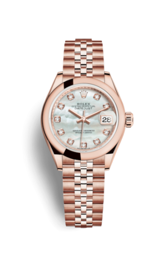 Lady-Datejust 28 Everose Domed / Jubilee / MOP
