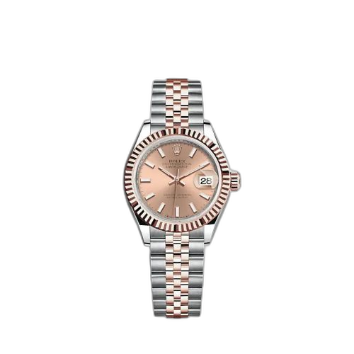 Lady-Datejust 28 Stainless Steel / Rose Gold / Fluted / Rose / Jubilee