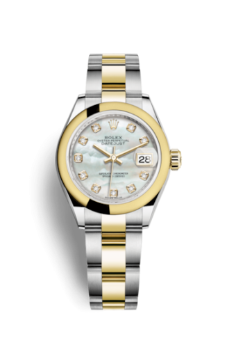 Lady-Datejust 28 Rolesor Yellow Domed / Oyster / MOP