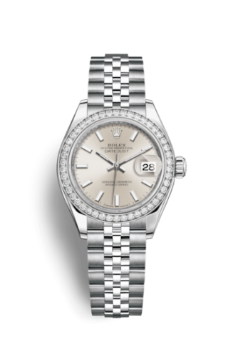 Lady-Datejust 28 Stainless Steel / Diamond / Silver / Jubilee