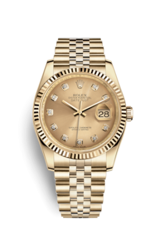 Datejust 36 Yellow Gold Fluted / Jubilee / Champagne Diamonds