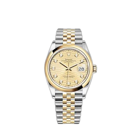Datejust 36 Stainless Steel - Yellow Gold - Domed / Champagne - Fluted - Diamond / Jubilee