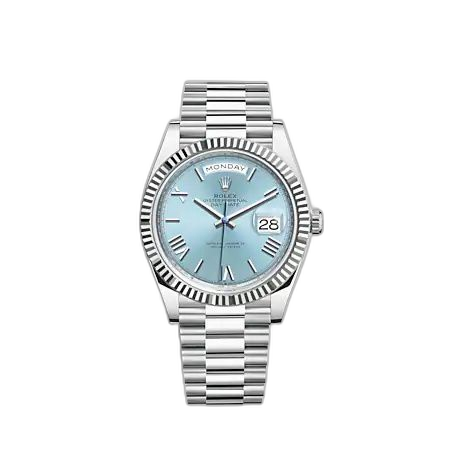 Day-Date 40 Platinum - Fluted / Ice Blue - Roman