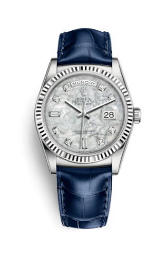 Day-Date 36 White Gold / Strap / MOP