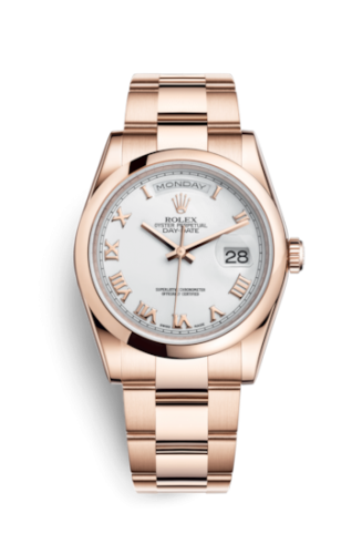 Day-Date 36 Everose Domed / Oyster / White Roman