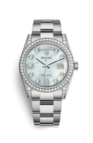 Day-Date 36 White Gold Diamond / Oyster / Oxford MOP