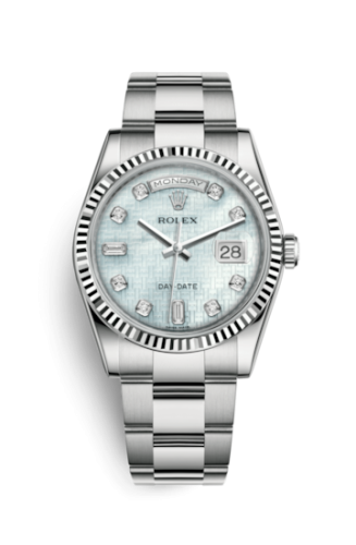Day-Date 36 White Gold Fluted / Oyster / Oxford MOP