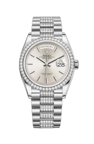 Day-Date 36 White Gold / Diamond / Silver / President-Diamond