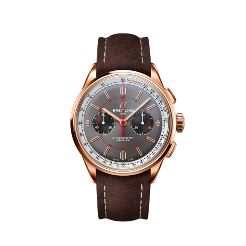 Premier B01 Chronograph 42 Red Gold / Grey / Nubuck / Wheels & Waves