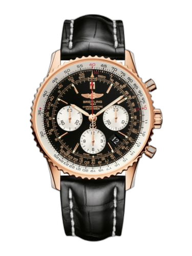 Navitimer 01 43 Red Gold / Black / Alligator / Pin