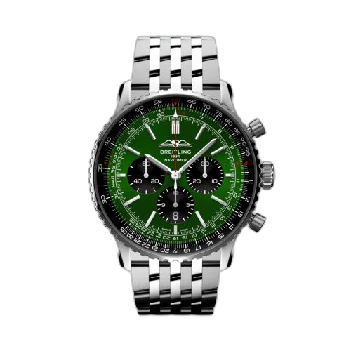 Navitimer B01 Chronograph 46 Stainless Steel / Green / Bracelet