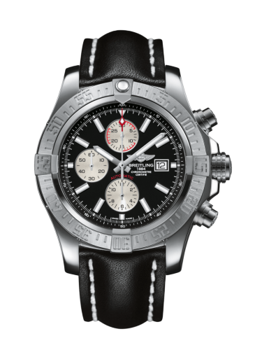 Super Avenger II Stainless Steel / Volcano Black / Calf / Pin