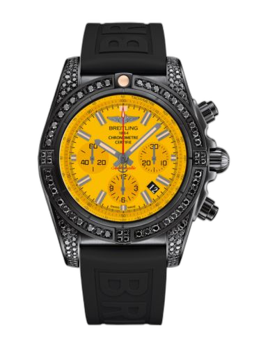 Chronomat 44 Blacksteel Diamondworks / Yellow / Rubber